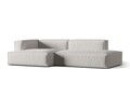 Coltar modular stanga 4 locuri, Nuria-215, Micadoni Home, 312x147x72 cm, tesatura structurata chenille, gri deschis