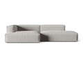 Coltar modular stanga 4 locuri, Nuria-215, Micadoni Home, 312x147x72 cm, tesatura structurata chenille, gri deschis
