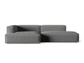Coltar modular stanga 4 locuri, Nuria-215, Micadoni Home, 312x147x72 cm, tesatura structurata chenille, gri