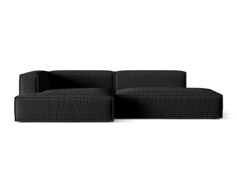 Coltar modular stanga 4 locuri, Nuria-215, Micadoni Home, 312x147x72 cm, tesatura structurata chenille, negru