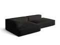 Coltar modular stanga 4 locuri, Nuria-215, Micadoni Home, 312x147x72 cm, tesatura structurata chenille, negru