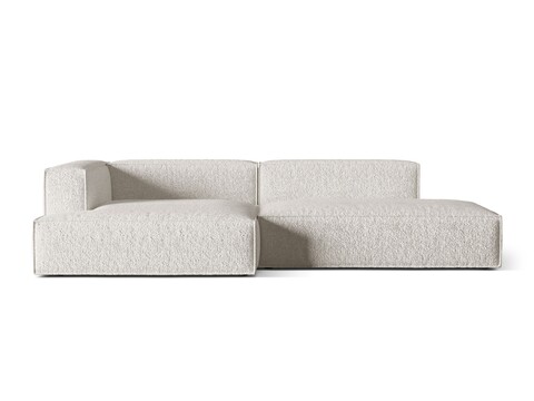 Coltar modular stanga 4 locuri, Nuria-260, Micadoni Home, 312x147x72 cm, tesatura boucle, gri bej melange