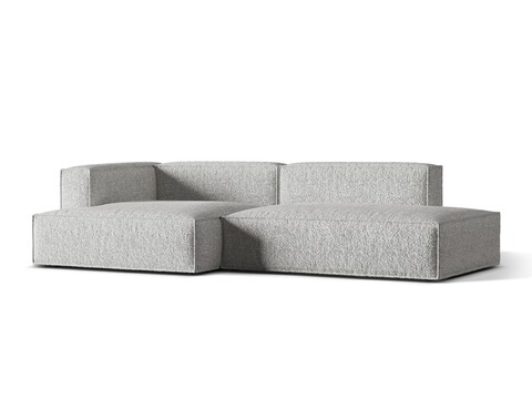 Coltar modular stanga 4 locuri, Nuria-260, Micadoni Home, 312x147x72 cm, tesatura boucle, argintiu