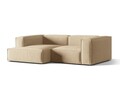 Coltar modular stanga 3 locuri, Nuria-88, Micadoni Home, 252x147x72 cm, catifea, bej nude