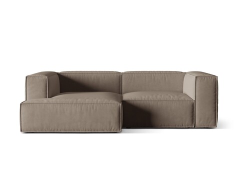 Coltar modular stanga 3 locuri, Nuria-88, Micadoni Home, 252x147x72 cm, catifea, gri beton