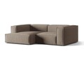 Coltar modular stanga 3 locuri, Nuria-88, Micadoni Home, 252x147x72 cm, catifea, gri beton