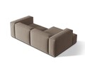 Coltar modular stanga 3 locuri, Nuria-88, Micadoni Home, 252x147x72 cm, catifea, gri beton