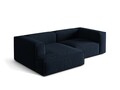 Coltar modular stanga 3 locuri, Nuria-88, Micadoni Home, 252x147x72 cm, catifea, albastru inchis
