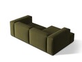 Coltar modular stanga 3 locuri, Nuria-88, Micadoni Home, 252x147x72 cm, catifea, verde moss melange
