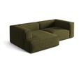 Coltar modular stanga 3 locuri, Nuria-88, Micadoni Home, 252x147x72 cm, catifea, verde moss melange