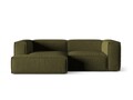 Coltar modular stanga 3 locuri, Nuria-88, Micadoni Home, 252x147x72 cm, catifea, verde moss melange