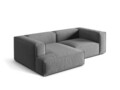 Coltar modular stanga 3 locuri, Nuria-88, Micadoni Home, 252x147x72 cm, catifea, gri