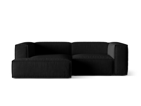 Coltar modular stanga 3 locuri, Nuria-88, Micadoni Home, 252x147x72 cm, catifea, negru