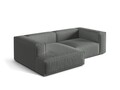 Coltar modular stanga 3 locuri, Nuria-215, Micadoni Home, 252x147x72 cm, tesatura structurata chenille, gri
