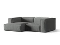 Coltar modular stanga 3 locuri, Nuria-215, Micadoni Home, 252x147x72 cm, tesatura structurata chenille, gri