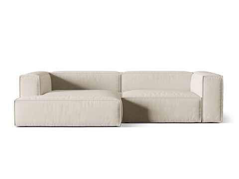 Coltar modular stanga 4 locuri, Nuria-88, Micadoni Home, 292x147x72 cm, catifea, bej