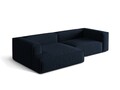 Coltar modular stanga 4 locuri, Nuria-88, Micadoni Home, 292x147x72 cm, catifea, albastru inchis