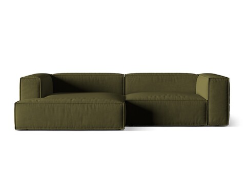 Coltar modular stanga 4 locuri, Nuria-88, Micadoni Home, 292x147x72 cm, catifea, verde moss melange