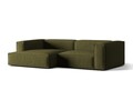 Coltar modular stanga 4 locuri, Nuria-88, Micadoni Home, 292x147x72 cm, catifea, verde moss melange