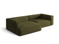 Coltar modular stanga 4 locuri, Nuria-88, Micadoni Home, 292x147x72 cm, catifea, verde moss melange