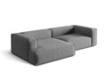 Coltar modular stanga 4 locuri, Nuria-88, Micadoni Home, 292x147x72 cm, catifea, gri