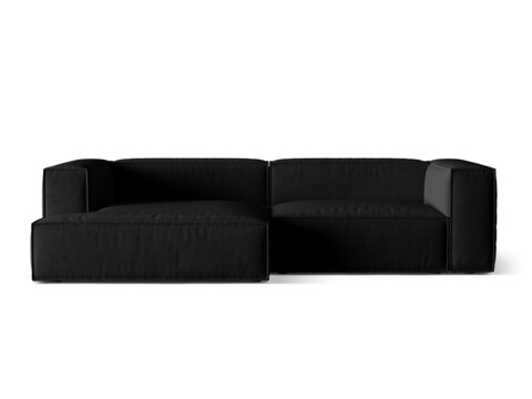 Coltar modular stanga 4 locuri, Nuria-88, Micadoni Home, 292x147x72 cm, catifea, negru
