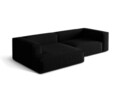 Coltar modular stanga 4 locuri, Nuria-88, Micadoni Home, 292x147x72 cm, catifea, negru