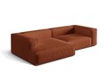 Coltar modular stanga 4 locuri, Nuria-215, Micadoni Home, 292x147x72 cm, tesatura structurata chenille, caramiziu