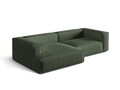 Coltar modular stanga 4 locuri, Nuria-215, Micadoni Home, 292x147x72 cm, tesatura structurata chenille, verde moss