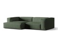 Coltar modular stanga 4 locuri, Nuria-215, Micadoni Home, 292x147x72 cm, tesatura structurata chenille, verde moss
