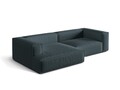 Coltar modular stanga 4 locuri, Nuria-215, Micadoni Home, 292x147x72 cm, tesatura structurata chenille, petrol inchis