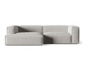 Coltar modular stanga 4 locuri, Nuria-215, Micadoni Home, 292x147x72 cm, tesatura structurata chenille, gri deschis