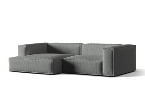 Coltar modular stanga 4 locuri, Nuria-215, Micadoni Home, 292x147x72 cm, tesatura structurata chenille, gri