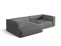 Coltar modular stanga 4 locuri, Nuria-215, Micadoni Home, 292x147x72 cm, tesatura structurata chenille, gri