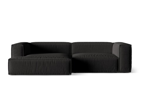 Coltar modular stanga 4 locuri, Nuria-215, Micadoni Home, 292x147x72 cm, tesatura structurata chenille, negru