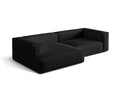 Coltar modular stanga 4 locuri, Nuria-215, Micadoni Home, 292x147x72 cm, tesatura structurata chenille, negru