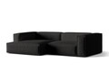 Coltar modular stanga 4 locuri, Nuria-215, Micadoni Home, 292x147x72 cm, tesatura structurata chenille, negru