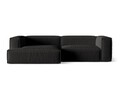 Coltar modular stanga 4 locuri, Nuria-215, Micadoni Home, 292x147x72 cm, tesatura structurata chenille, negru