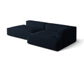 Coltar modular dreapta 4 locuri, Nuria-88, Micadoni Home, 312x147x72 cm, catifea, albastru inchis