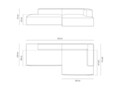 Coltar modular dreapta 4 locuri, Nuria-88, Micadoni Home, 312x147x72 cm, catifea, verde moss melange