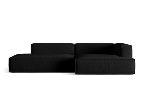 Coltar modular dreapta 4 locuri, Nuria-88, Micadoni Home, 312x147x72 cm, catifea, negru