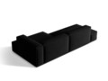 Coltar modular dreapta 4 locuri, Nuria-88, Micadoni Home, 312x147x72 cm, catifea, negru