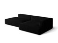 Coltar modular dreapta 4 locuri, Nuria-88, Micadoni Home, 312x147x72 cm, catifea, negru