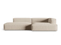 Coltar modular dreapta 4 locuri, Nuria-215, Micadoni Home, 312x147x72 cm, tesatura structurata chenille, bej