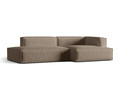 Coltar modular dreapta 4 locuri, Nuria-215, Micadoni Home, 312x147x72 cm, tesatura structurata chenille, cappuccino