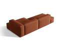Coltar modular dreapta 4 locuri, Nuria-215, Micadoni Home, 312x147x72 cm, tesatura structurata chenille, caramiziu