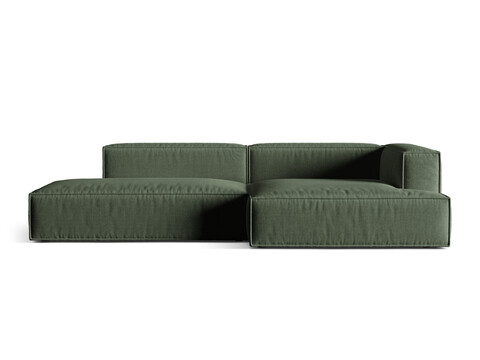 Coltar modular dreapta 4 locuri, Nuria-215, Micadoni Home, 312x147x72 cm, tesatura structurata chenille, verde moss