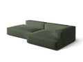 Coltar modular dreapta 4 locuri, Nuria-215, Micadoni Home, 312x147x72 cm, tesatura structurata chenille, verde moss