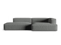 Coltar modular dreapta 4 locuri, Nuria-215, Micadoni Home, 312x147x72 cm, tesatura structurata chenille, gri