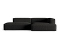 Coltar modular dreapta 4 locuri, Nuria-215, Micadoni Home, 312x147x72 cm, tesatura structurata chenille, negru